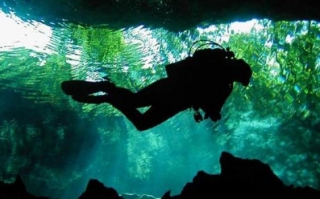 Buceo bajo el cenote